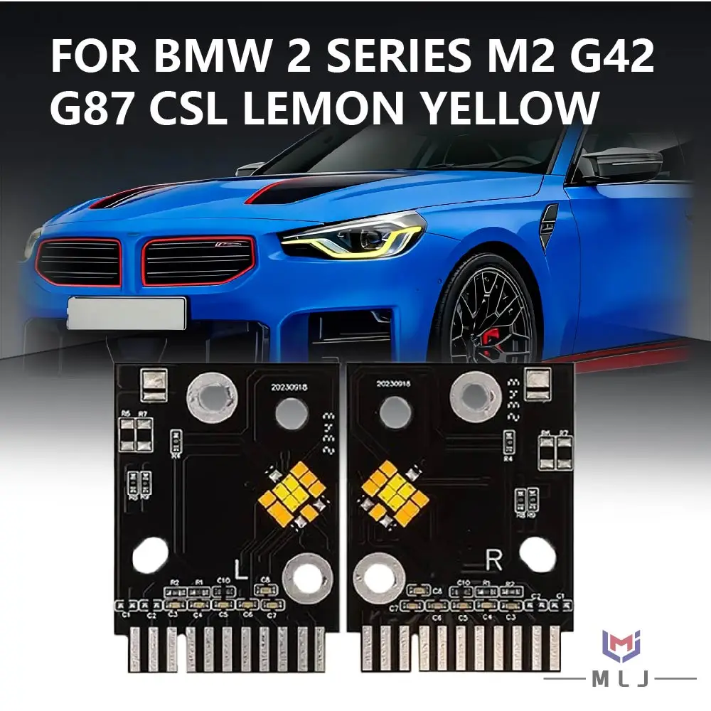 

Для BMW 2 серии G42 G87 CSL 2022-2024: Высококачественные светодиодные чипы DRL (ангельские глазки) лимонно-желтого цвета для платы управления, автомобильные аксессуары