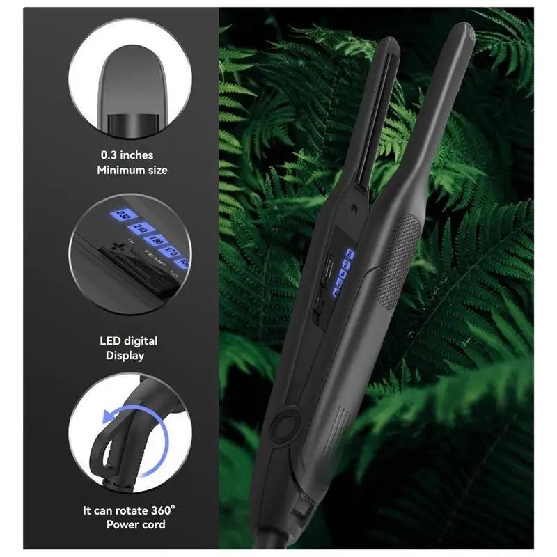 Mała prostownica do włosów, lokówka, podwójna funkcja prostowania i kręcenia, wąska prostownica do krótkich włosów, wtyczka EU
