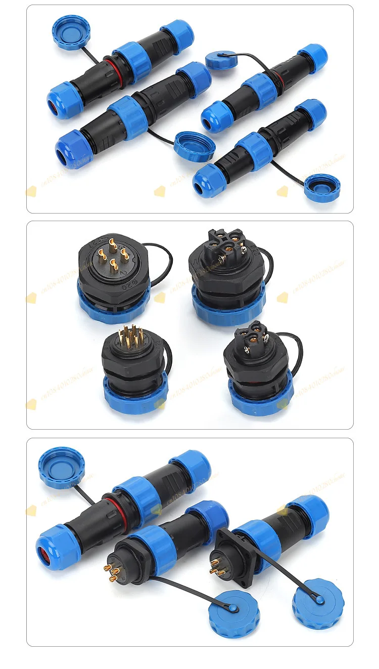 Waterproof Aviation Plug, Solderless Male Female Docking Cable Connector LD16 SD