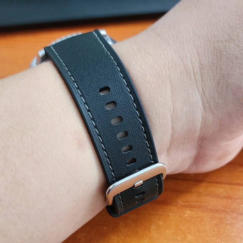 Pasek hybrydowy do Galaxy Watch8 Classic, Galaxy Watch 8 9, miękki pasek do zegarka z PU skóry i gumy, pasek do zegarka Watch 9 Watch 8. — zdjęcie produktu 5