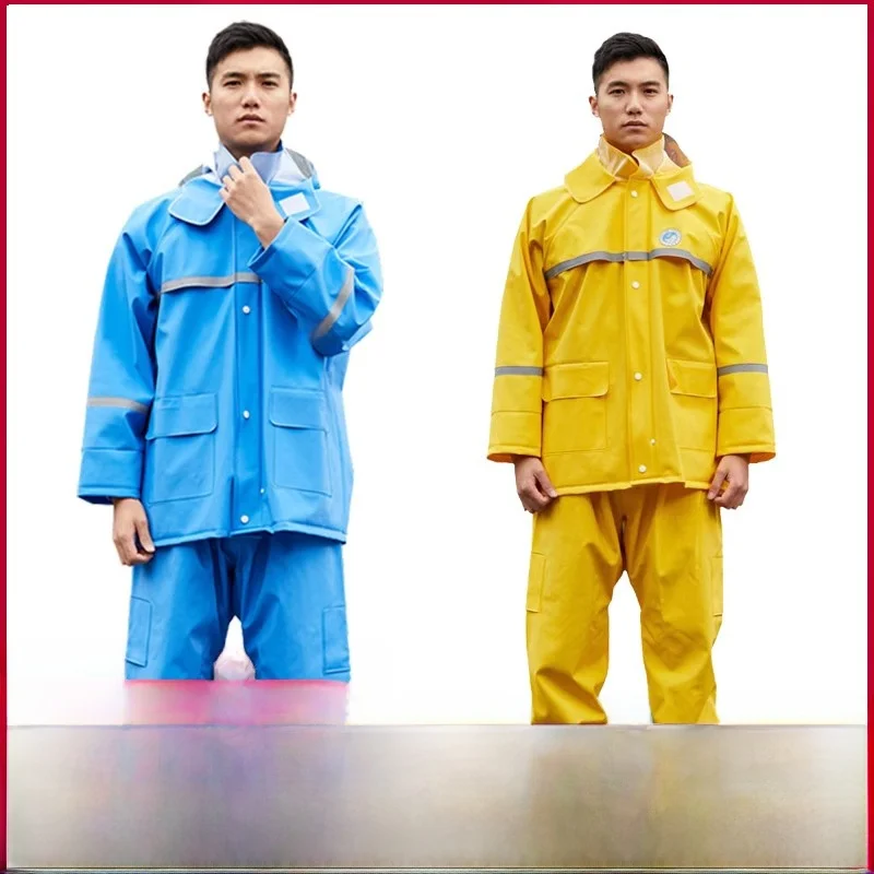 

Thiened отдельный мотоциклетный плащ и комплект дождевых штанов для мужчин, очень Rider Small Swallow, брендовый дождевик из ПВХ-материала