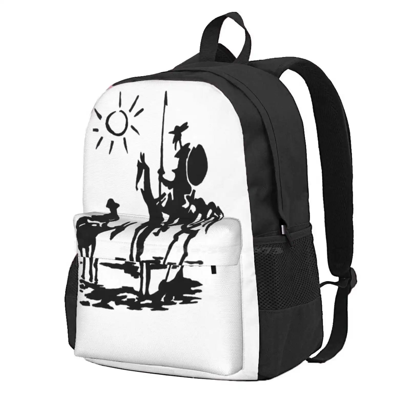 Don Q -A Variation Of A Theme Hot Sale Schoolbag Backpack Fashion Bags Don Q Black And White Classic