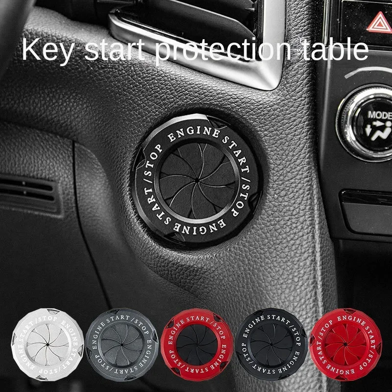 Car Moto Engine Start Stop Button Cover Ignition Switch Blade-type Rotatable Protection Cap Interior Decoration Decor Sticker