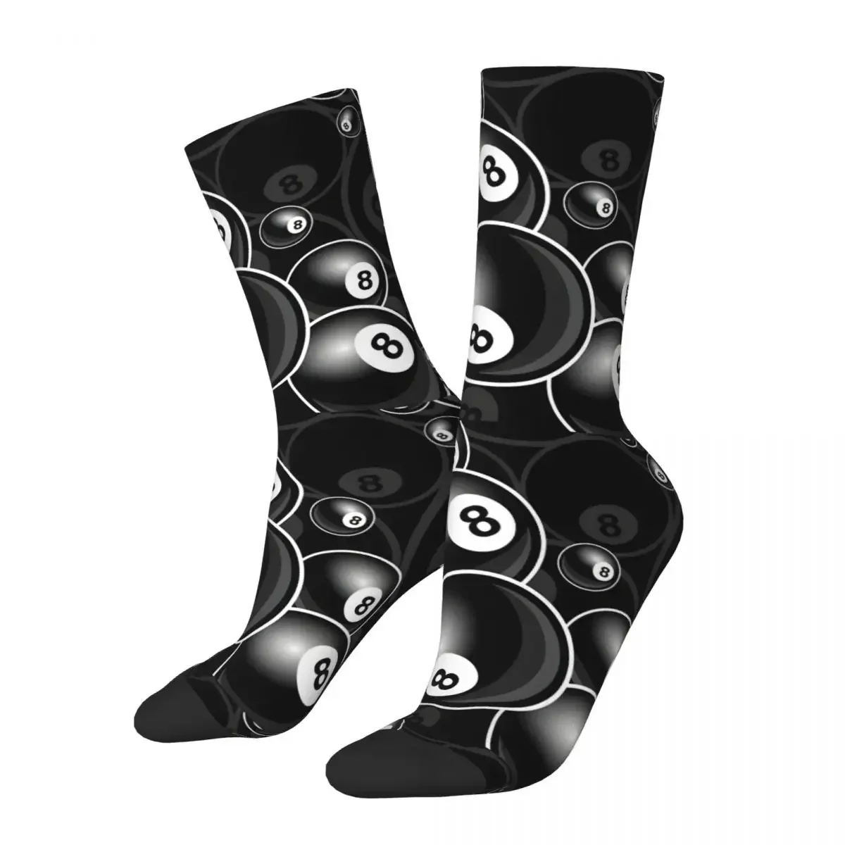 Billiards Black 8 Ball 8-Ball Black And White Socks Hiking 3D Print Boy Girls Mid-calf Sock