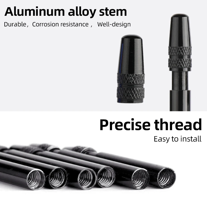 Bicycle 1Pair Presta Valve Extender W/ Cap CNC Aluminum Alloy Anodized F/V Extension for Fixed Road Bike Rims 50mm 60mm