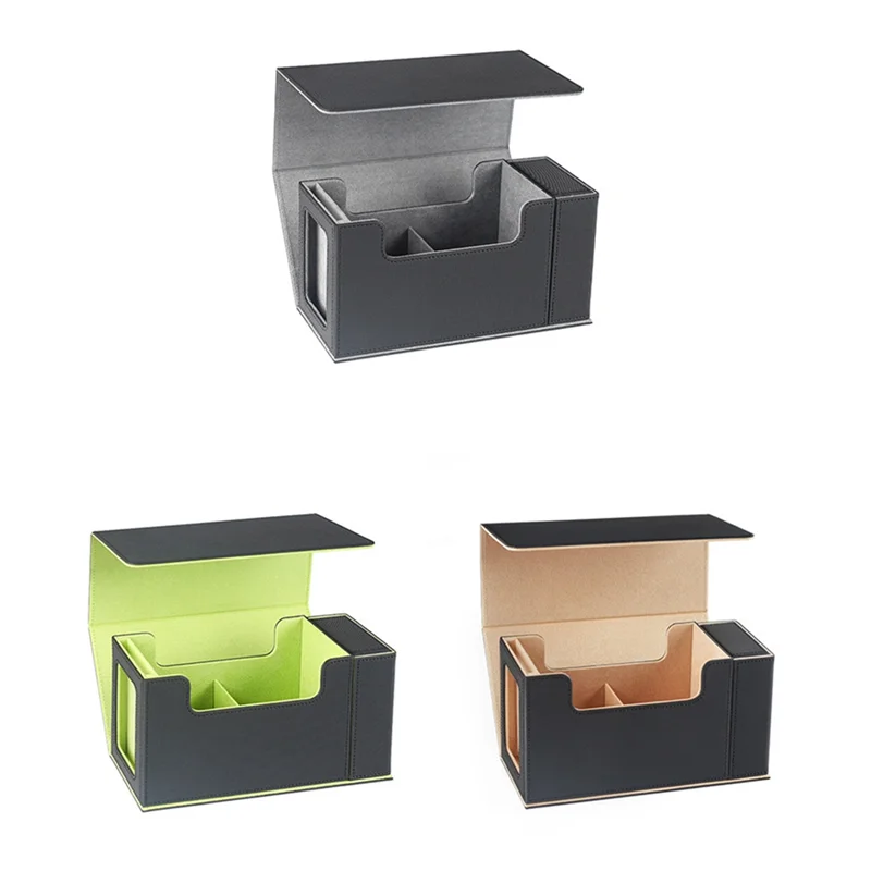 

AU13-коробка для колоды карт с витриной, чехол для колоды карт с лотком для игральных костей, коробка для хранения карт, 35-контактный магнитный держатель для карт