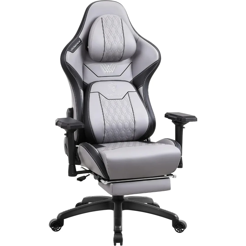 Dowinx Big and Tall Gaming Chair with Footrest, High Back Ergonomic Office Chair with Comfortable Headrest and Lumbar Support