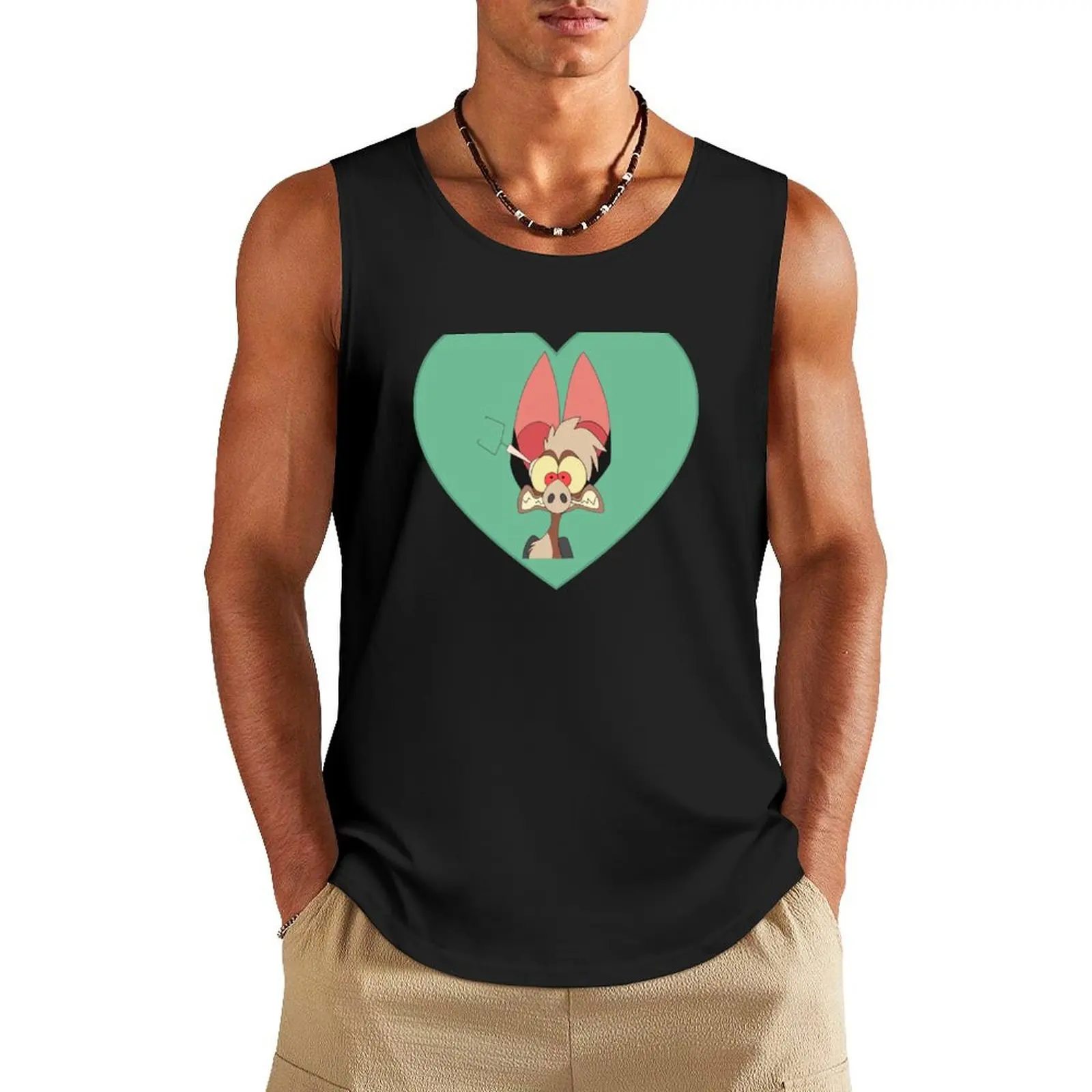 I Love Batty Heart Fern Gully Tank Top summer 2025 cute tops gym t-shirt for men