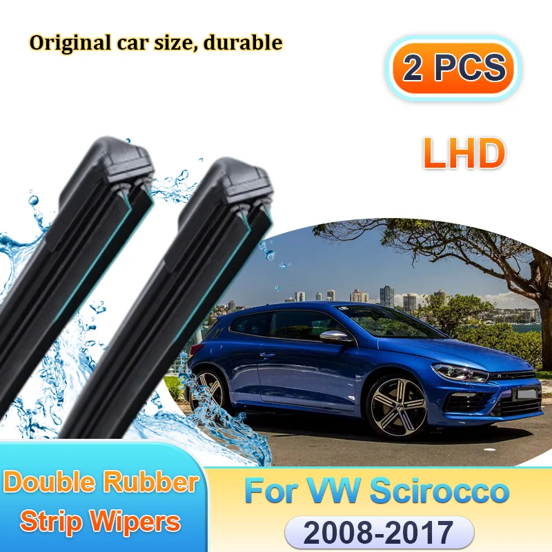 

Car Wiper LHD For Volkswagen VW Scirocco 2008-2017 Windscreen Front Double Rubber Strip Blades Windshield Brushes Accessories