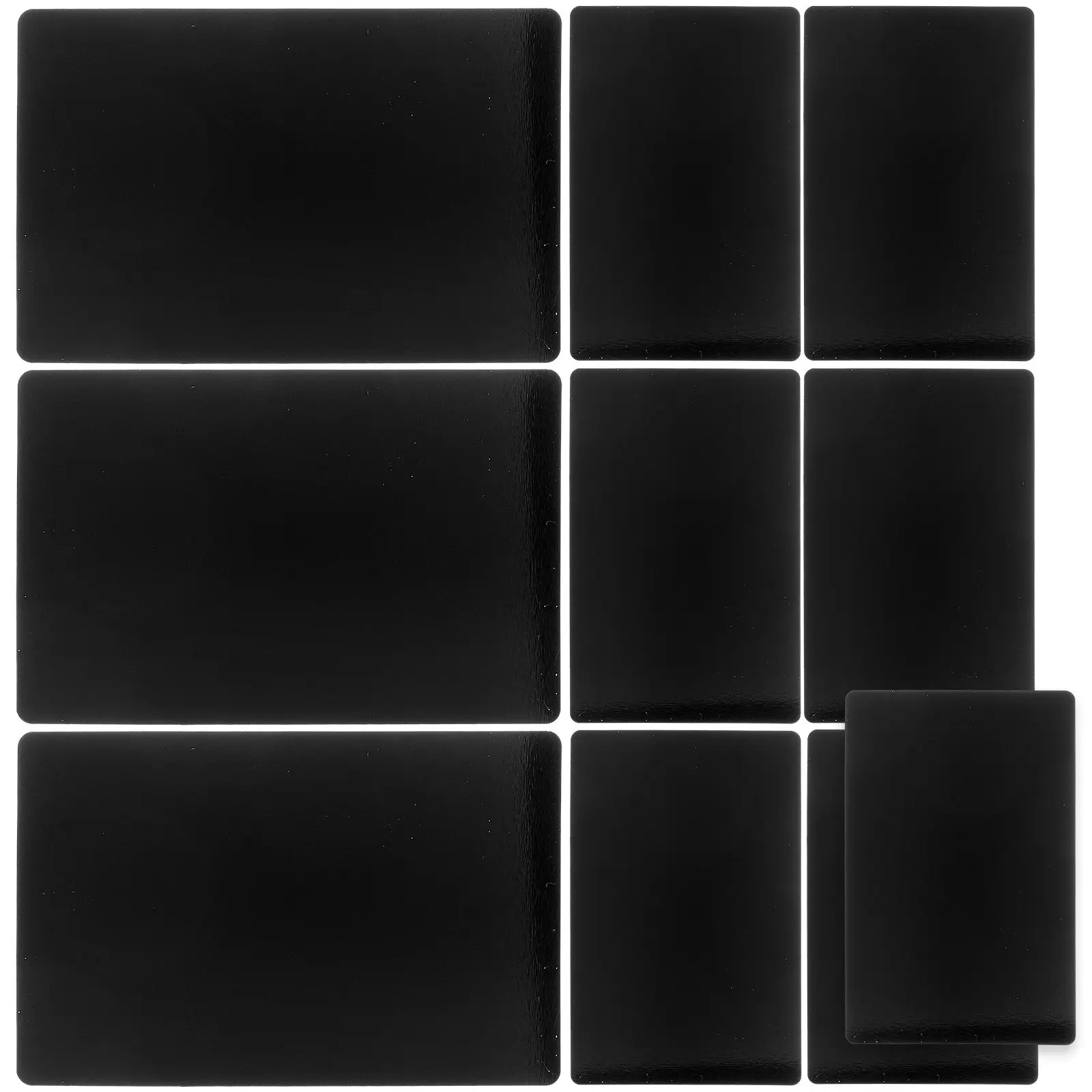 

10pcs Black Blank Metal Business Cards Aluminum 86x54mm Engraved Smooth DIY Name Cards Printing Material