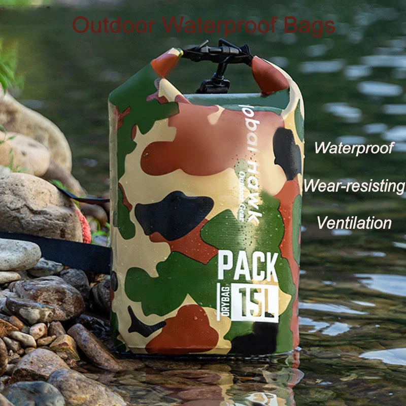 Outdoor Waterproof Bags Camouflage Backpack Waterproof Dry Bags With Wet Separation Bag Outdoor Swimming And Drifting Sports Bag