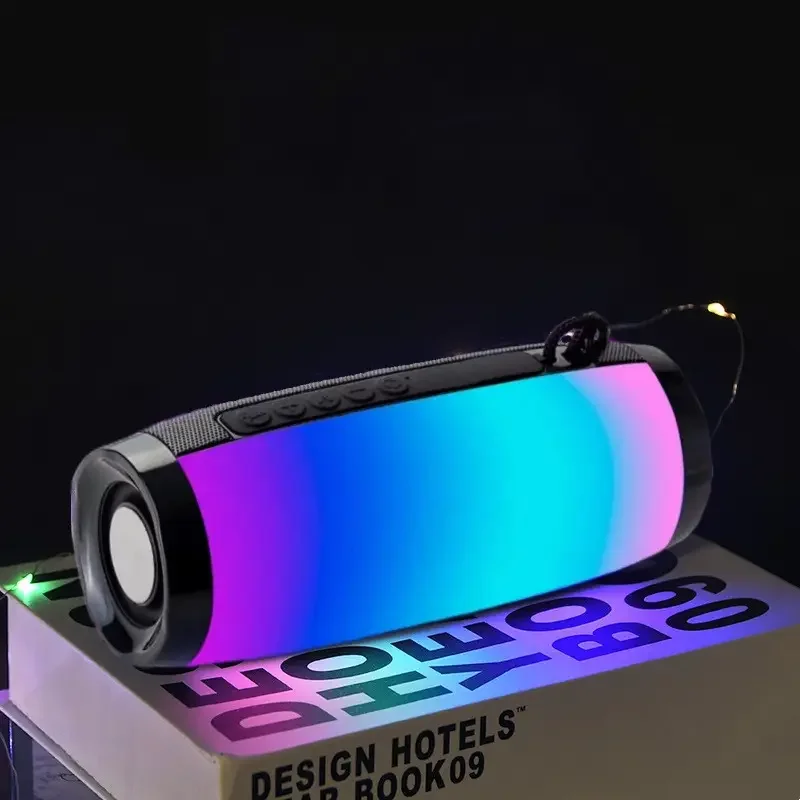TG157 LED Flashing Light  Speaker Portable with Rope Outdoor Loundspeaker 1200 MAh Fabric Waterproof Subwoofer Dj Bluetooth New