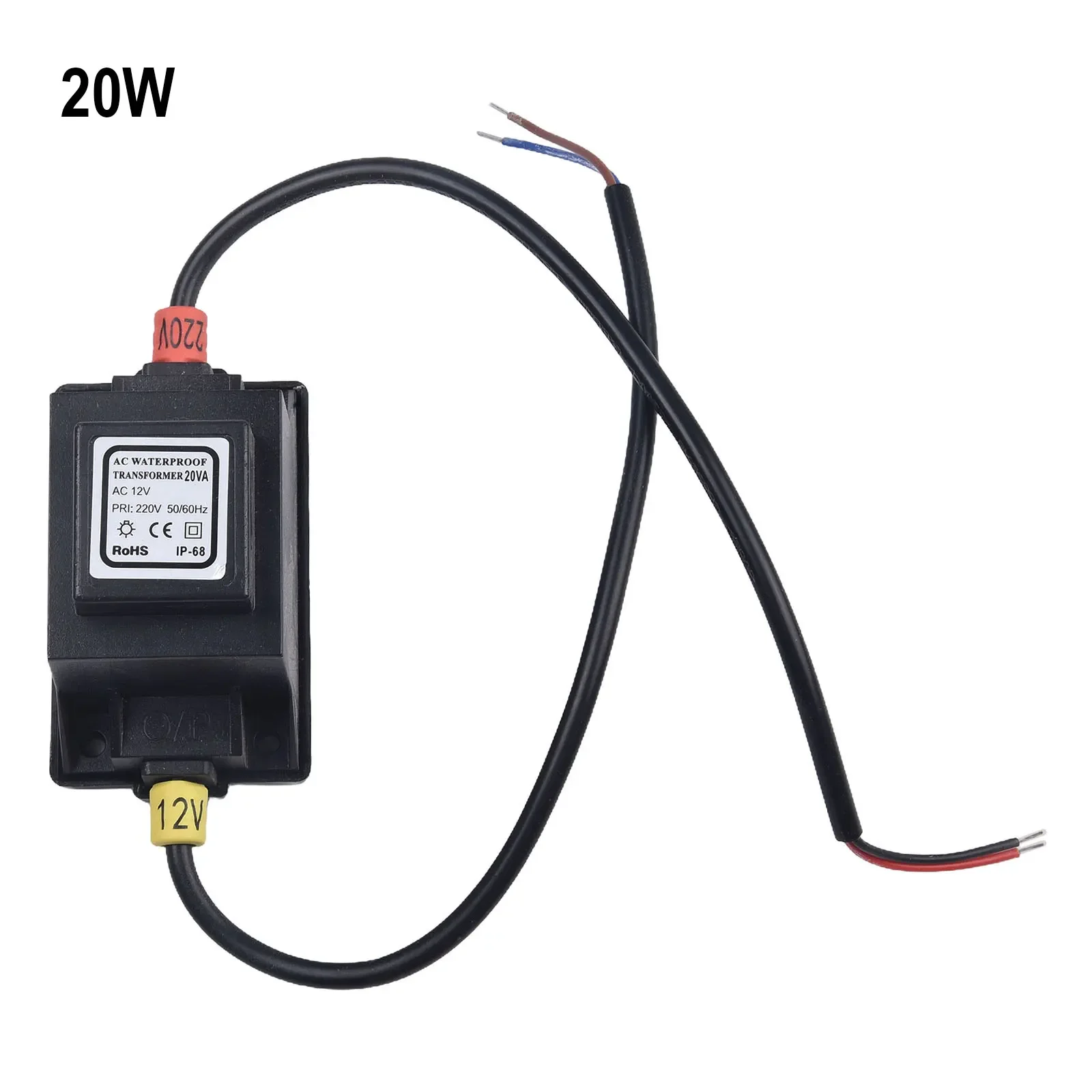 LED Transformer 12V Power Supply AC/AC 5-80W Outdoor Power Supply Transformer With EU Plug IP67 For LED Lighting Swimming Pool