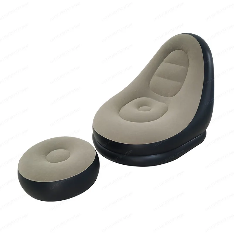 モダンなポータブルで折りたたみ可能なぬいぐるみ風インフレータブルソファフットスツール、家庭用レジャー、アウトドアレジャー、大人用レジャーチェア