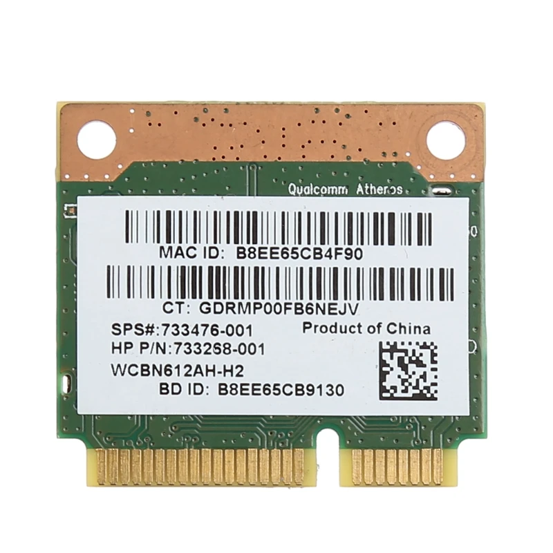 Atheros QCWB335 802.11b 하프 미니 PCie 무선 WiFi 카드 BT 4.0용