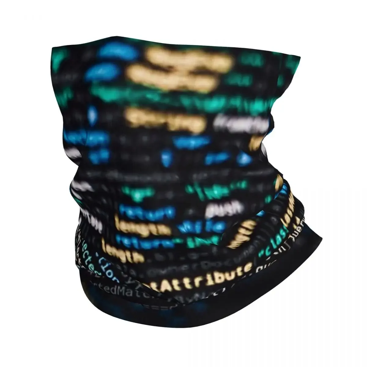 Software Developer Programming Code On Black Background Bandana Neck Gaiter Mask Scarf Multifunction Balaclava Riding Windproof