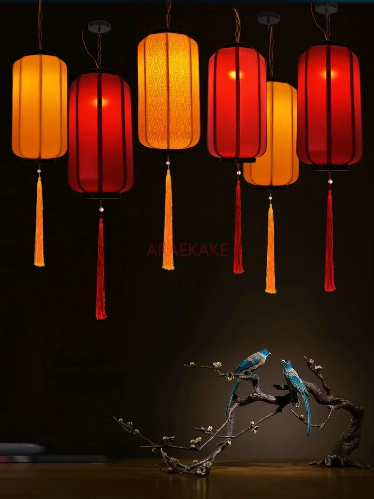 1pcs Chinese style antique pendant lamp sheepskin lantern decoration outdoor fabric winter melon lantern