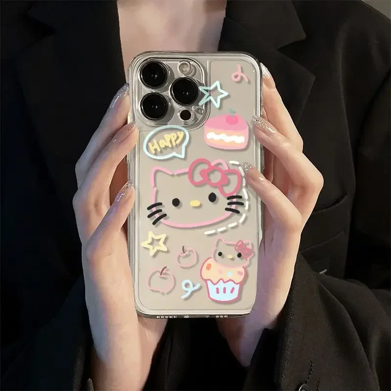 Navidad Sanrio Hello Kitty Samsung funda para teléfono móvil lindo dibujos animados Kawaii muñeco de nieve Samsung S23 funda para teléfono móvil