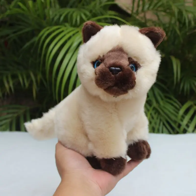 

20cm Plush Siamese Cat Toy Soft High-Quality Cat Doll Birthday Gift Simulation Cat Doll for Pet Lovers
