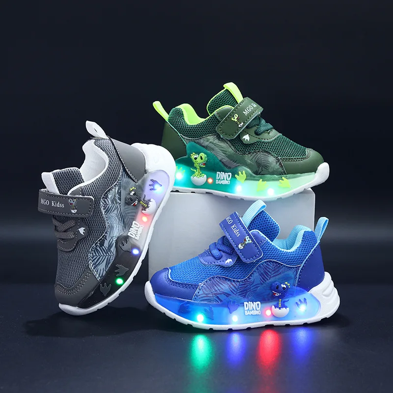 

Lightweight Baby Boys Casual Shoes Mesh Sneakers Cartoon Luminous Running Shoe for Toddle