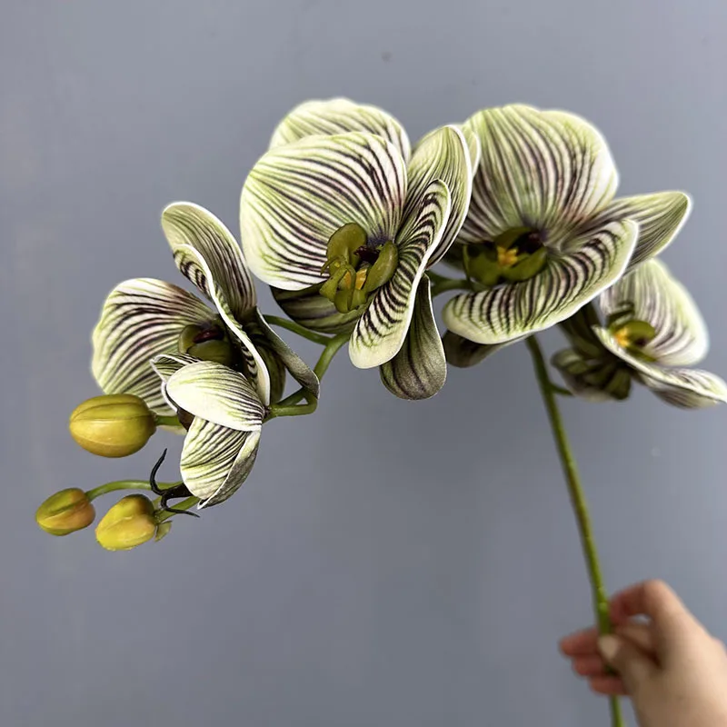 Nordic 7 köpfe Schmetterling Orchidee Künstliche Blume Real Touch Gefühl 75 cm Gefälschte Blumen Für Wohnzimmer Hochzeit Tisch Vase dekoration – Detail 8