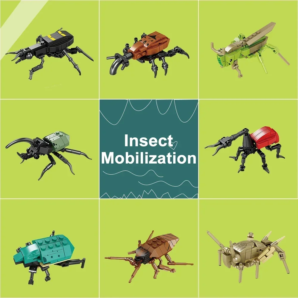 Locust Insects Building Blocks Toys Set - Long-Lasting Play for Kids, Great Collectible Models Carabid Cricket Blattodea & More