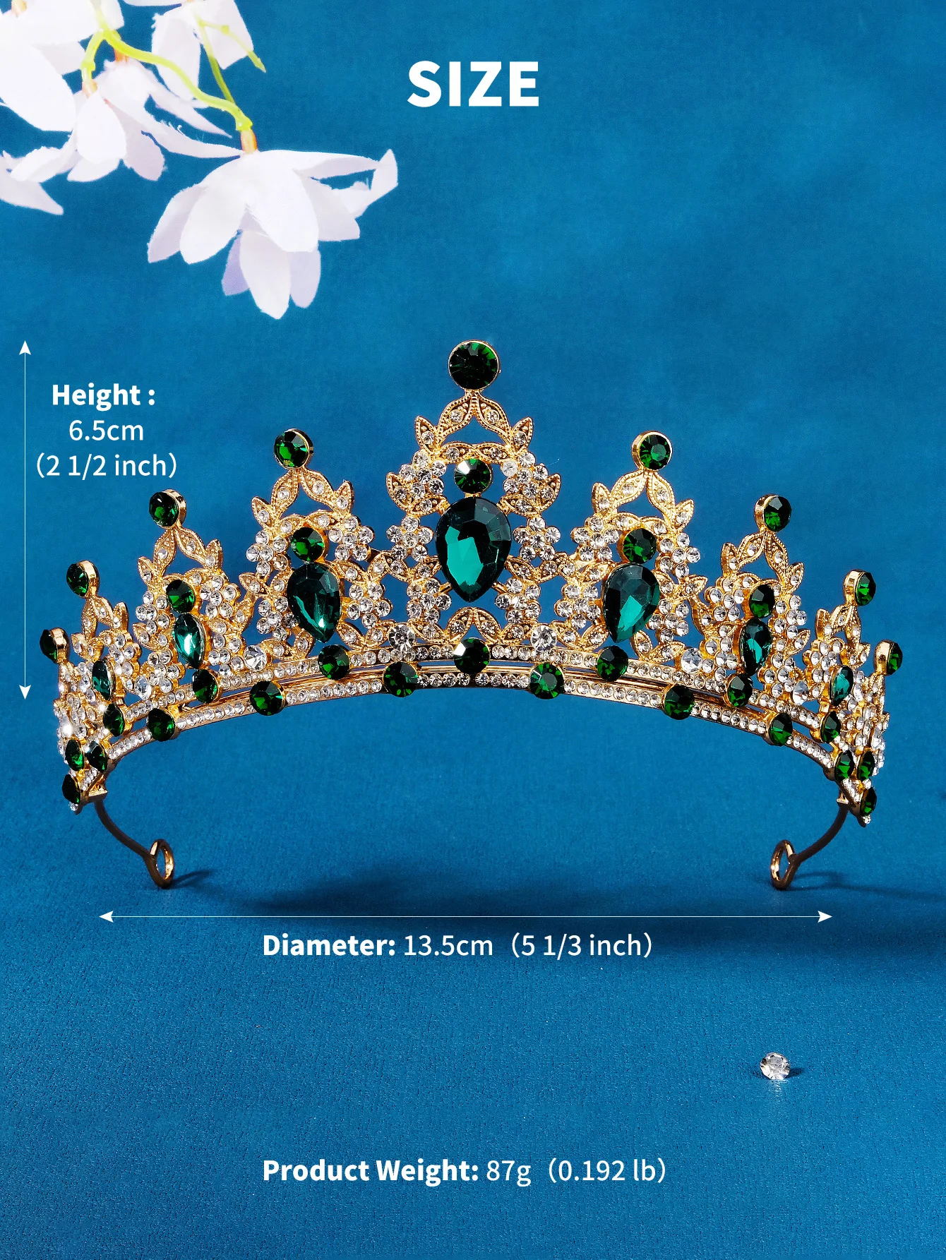 Mode Schwarz Kristall Haar Krone für Frauen Haar Zubehör Prom Gold Farbe Tiaras und Kronen Braut Haar Schmuck Geschenke – Detail 39