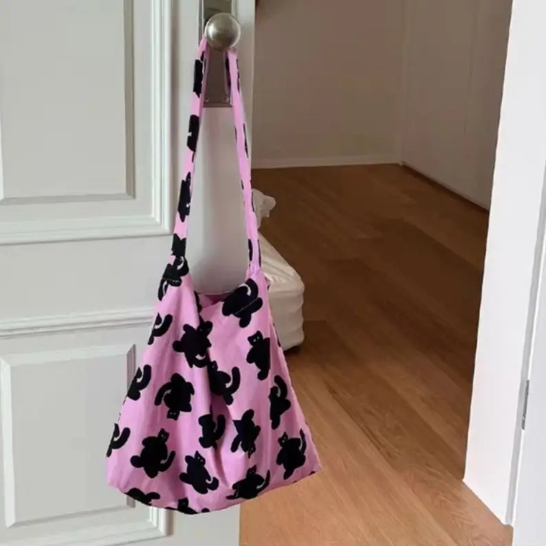 

Miyagawa Causal Cartoon Cat Printed Women's Single Crossbody Bag 2025 Spring Summer New Tote Bags