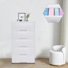 

Plastic Stackable Drawer Tower Dresser Chest of 5 Drawers Clothes Storage Racks