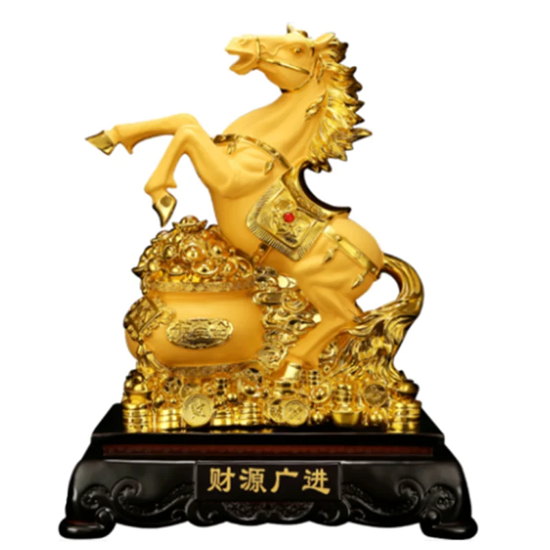 

25cm Horse put a handicraft feng Shui Large size living room home decoration office business hotel decoration statue