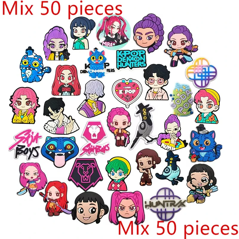 1-8 قطعة K-POP شيطان الصيادين الأحذية السحر اكسسوارات الكرتون أحذية رياضية مقاطع الأحذية DIY بها بنفسك زينة دبابيس هدايا للأطفال الطرف