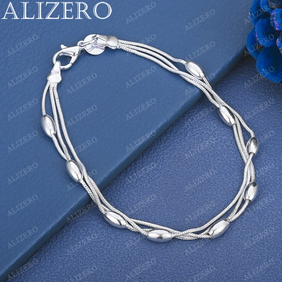 

Браслеты ALIZERO из стерлингового серебра 925 пробы, браслет-цепочка со змеевидным плетением и бусинами, модные украшения для свадьбы и вечеринок, оптом