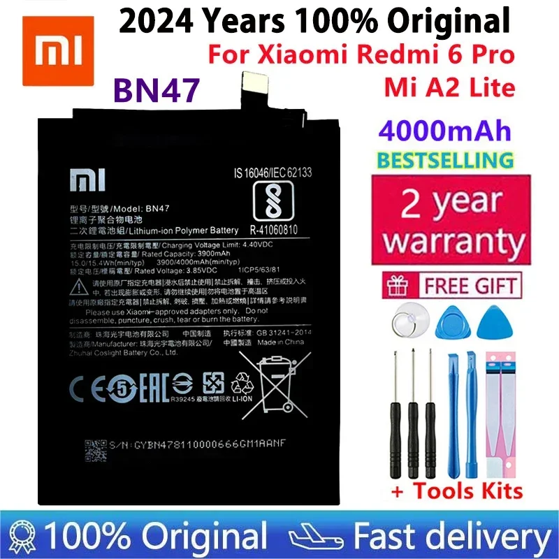 100% Original Xiaomi  Battery For Xiaomi Mi A2 MiA2 Mix 3 Note 3 Mi5 M5 5S Plus Redmi 6 Pro 6 6X Mi6 Mi6X 8 9 Mi9 Lite batteries