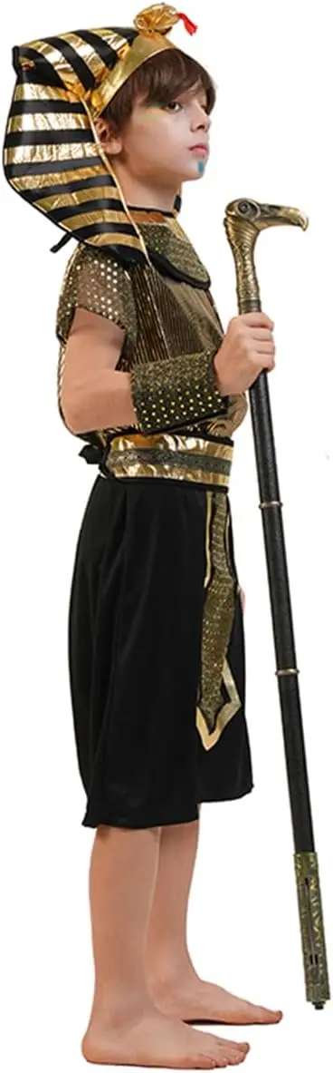 Children Halloween Egyptian Traditional Costumes Fantasia Boys Kids The Pharaoh Of Egypt Cosplay Carnival Masquerade Dress
