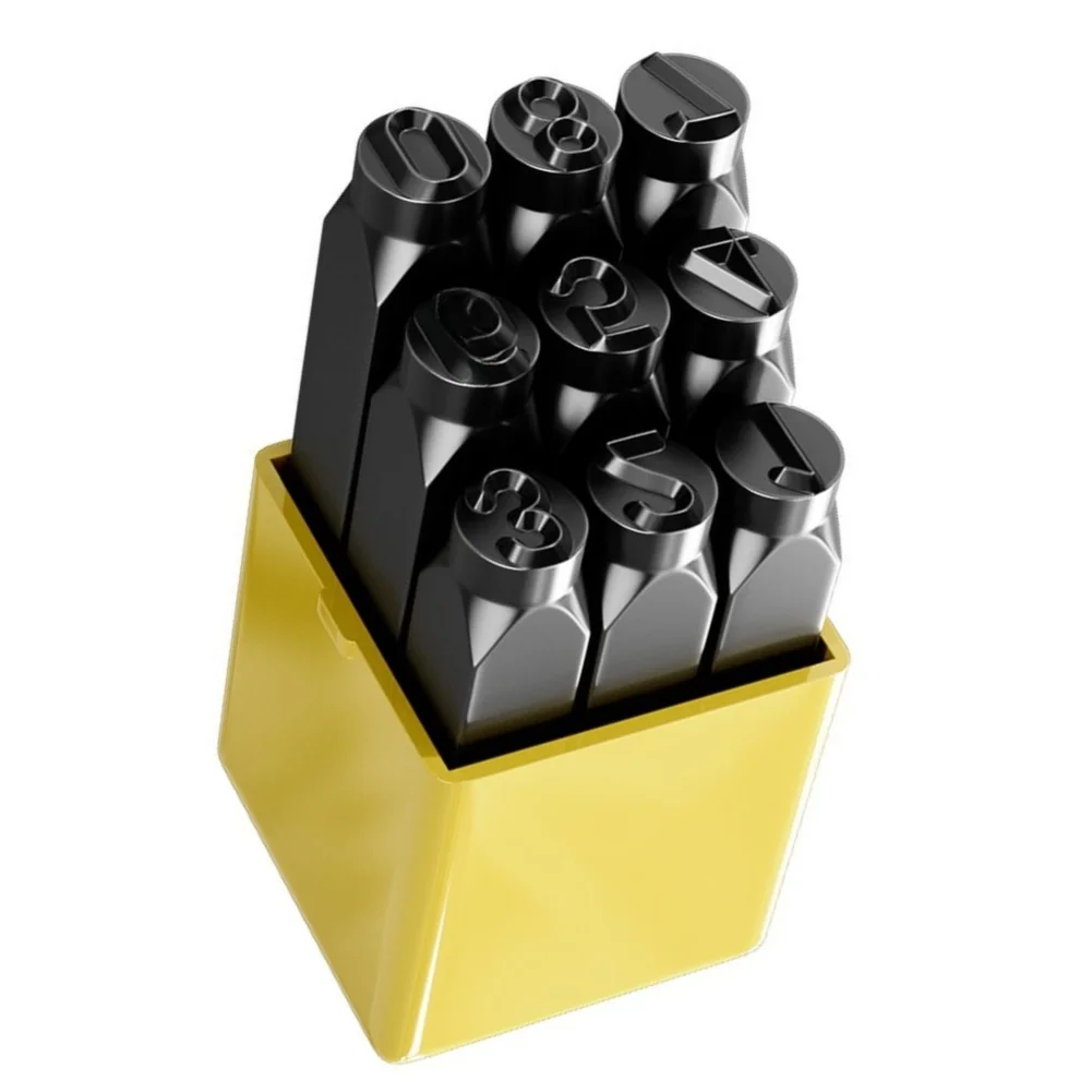 Steel Alphabet and Digit Stamp Set A-Z & 0-8 27pc Forged High Carbon Steel Punch Tool for Jewelry Leather Metal Projects