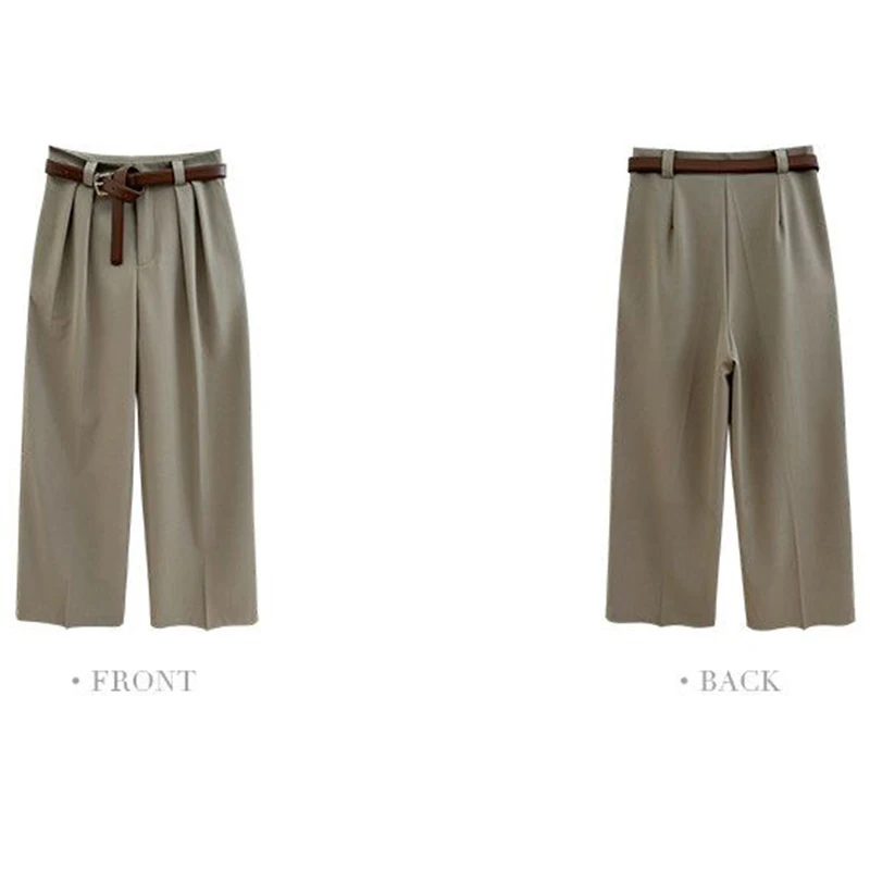 Spring Autumn Korean Arajuku Solid Pants Women Loose Casual All Match High Waist Straight Lady Trousers Fashion Female Clothes