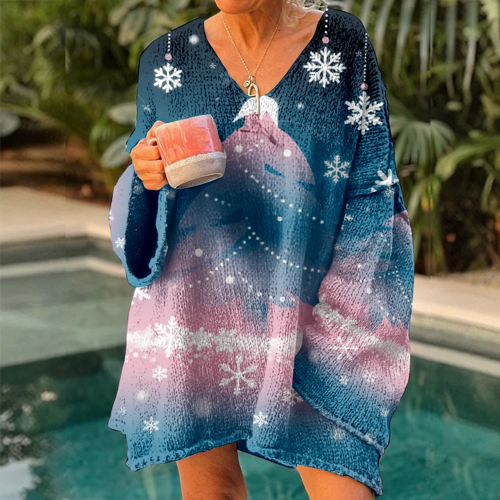 

Autumn Winter Snowflower sweaters Women's Oversized Sweaters 2025 Lightweight Pullover Trendy Soft Outfits Y2k jumpers for girls