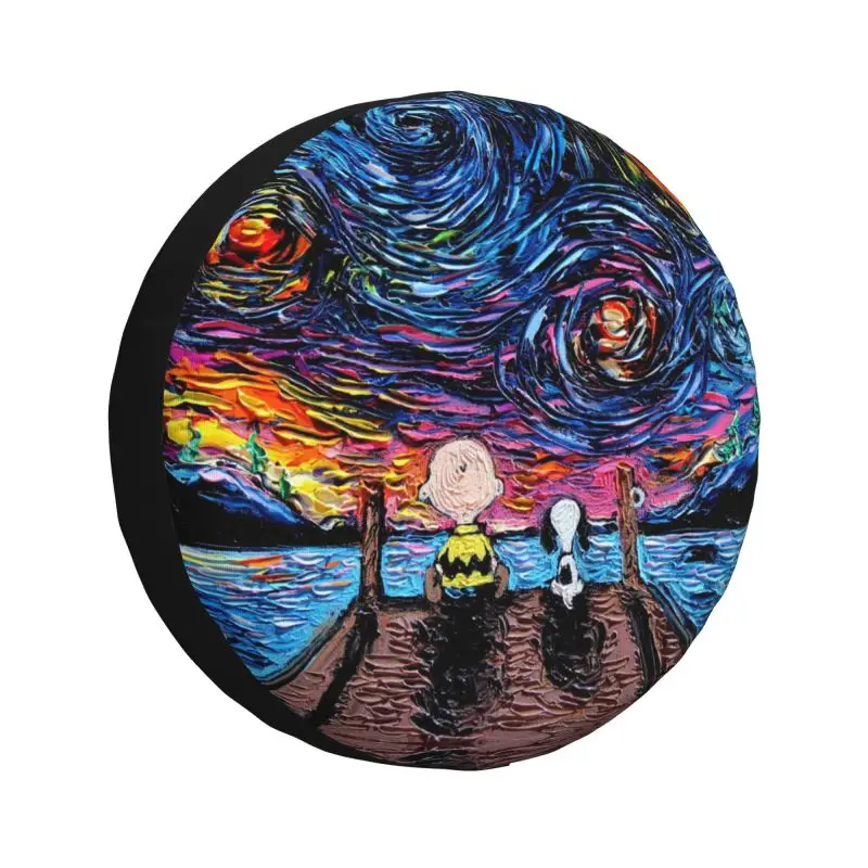 

Custom Cartoon Snoopy Spare Tire Cover for Jeep Mitsubishi Pajero SUV RV Car Wheel Protectors Accessories 14" 15" 16" 17" Inch