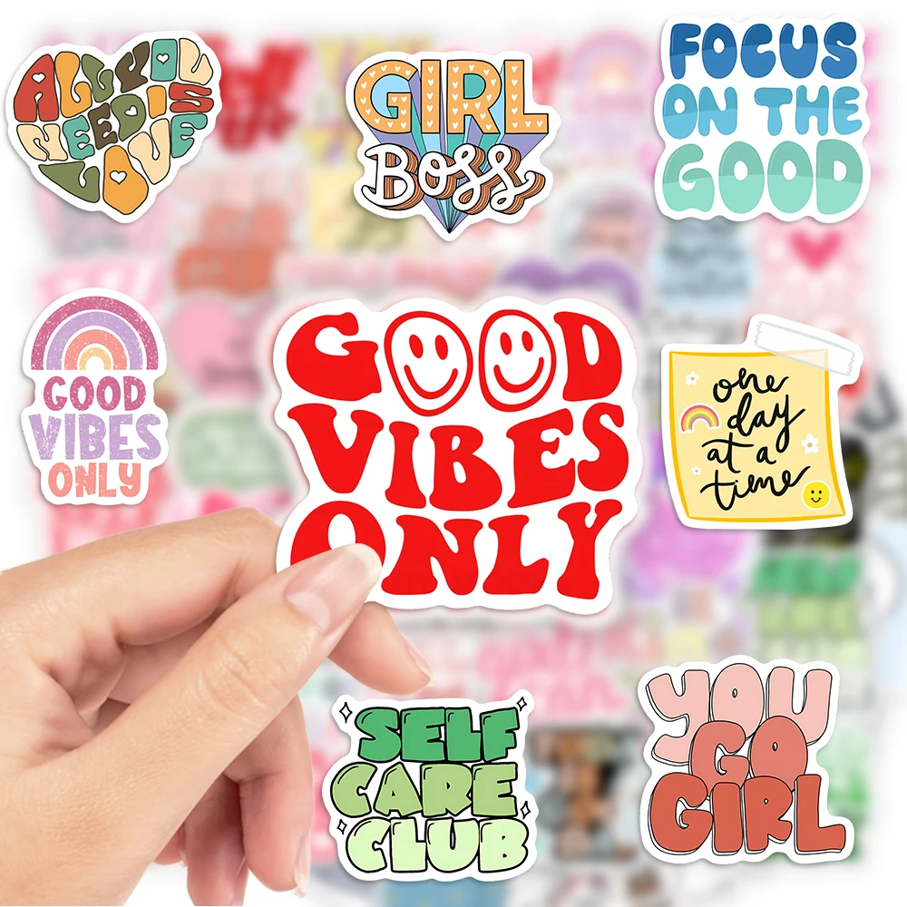 Girl Selflove Stickers Confidence Energie DIY Toy Gift Decorative Decal for Scrapbook Notebook Luggage Laptop Bottle Waterproof