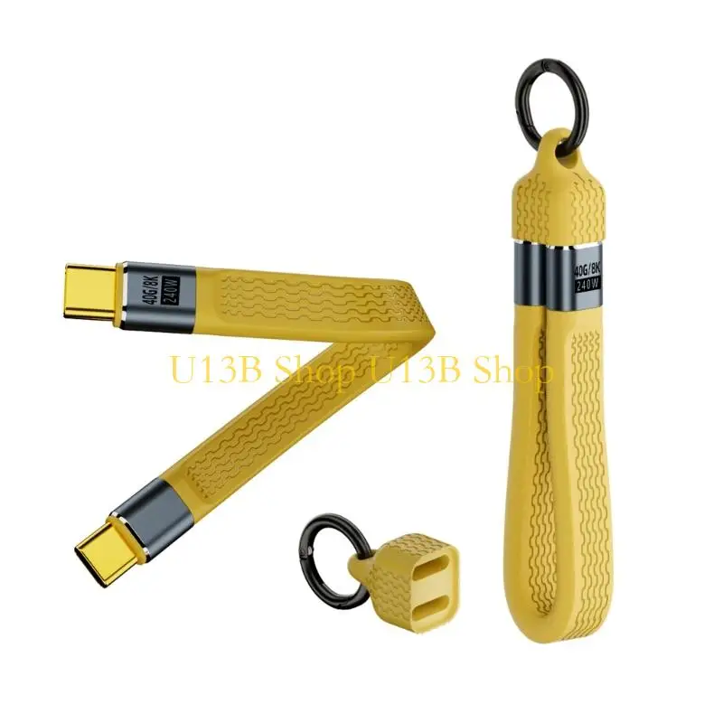 

U13B 240 Вт, кабель USB4 для быстрой зарядки, 40 Гбит/с, гибкая лента, выход 8K, кабель для передачи данных с текстурой из для