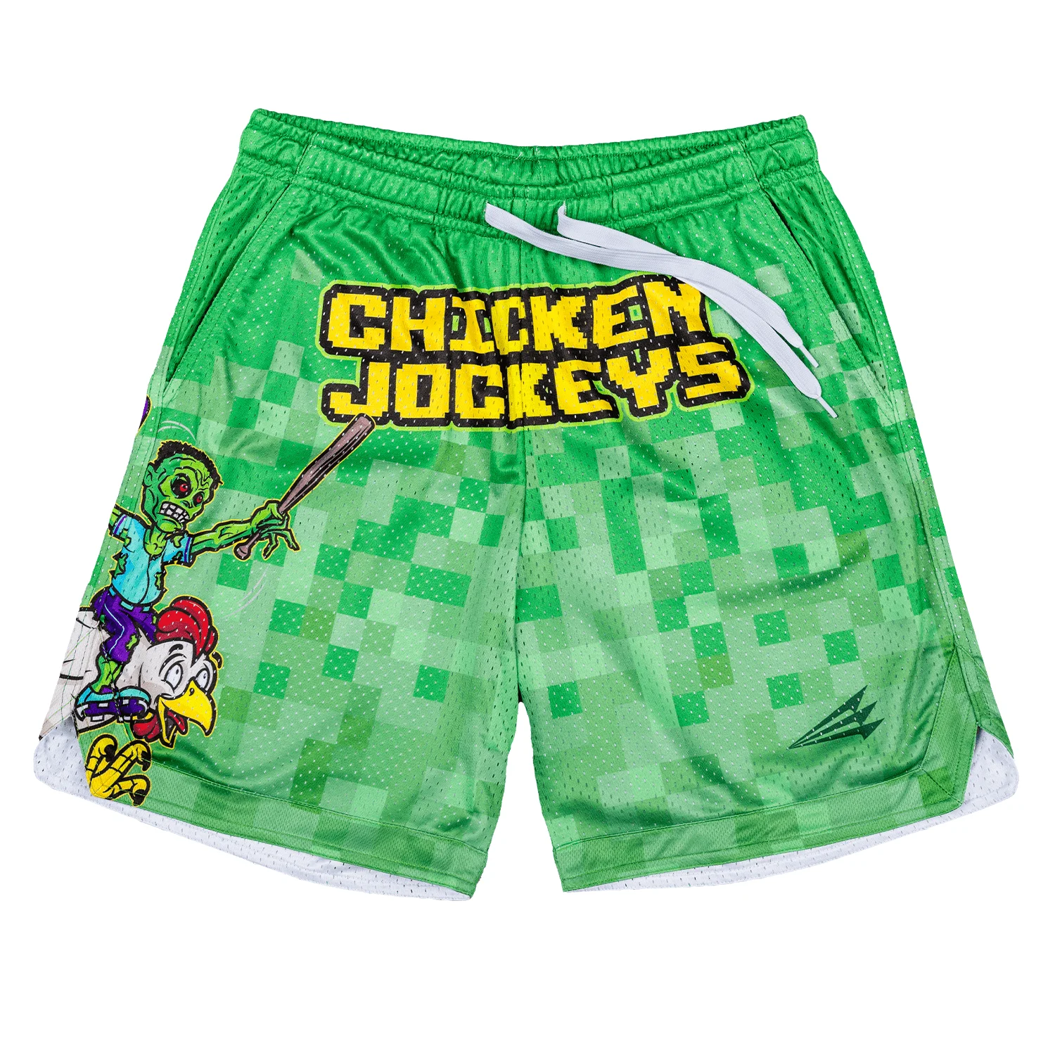 Summer Chicken Jockeys Lifestyle Baseball Mesh Shorts für Kinder/Erwachsene, übergroße, atmungsaktive, schnell trocknende Sportshorts für Herren