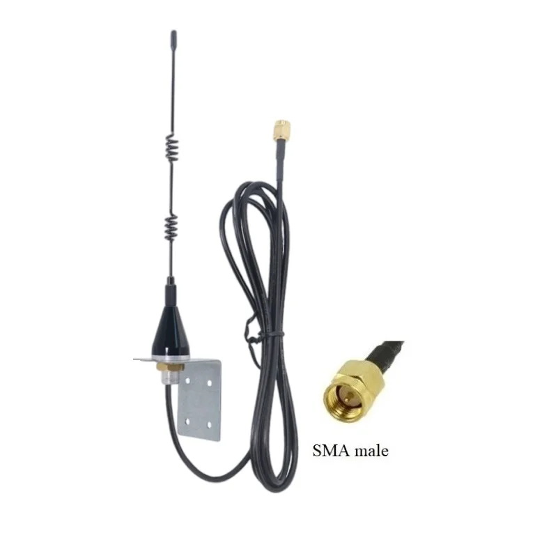 SMA male omni directional 7dbi high gain waterproof outdoor use bracket wall screw mount 400-470MHz whip communication antenna