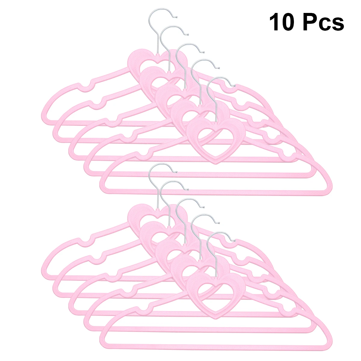 

10Pcs Pink Clothes Hanger Strong Shape Plastic Hanger Smooth Finish Wardrobe Organizer for Coats Shirts Dresses
