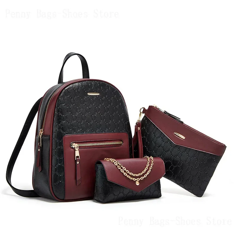 2024New Style Backpack Three-Piece Set, Mother-In-Law Bag, Fashionable Backpack, Crossbody Bag For Women