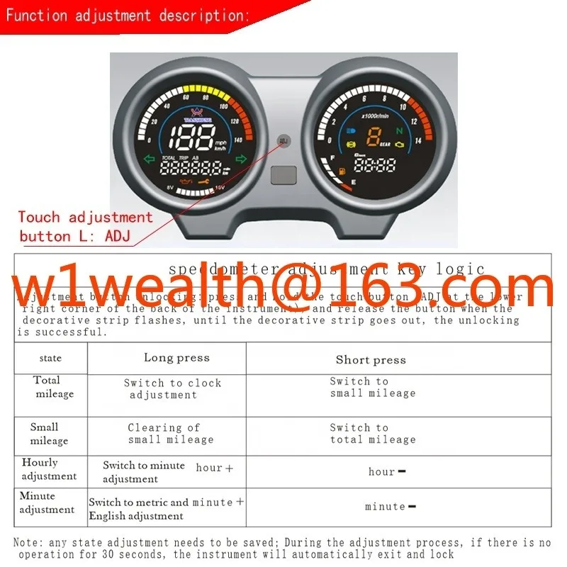Speedometer Sepeda Motor Digital CG150 Titan 150 Voltmeter Dioda Pemancar Cahaya