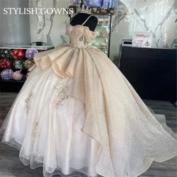 2024 Princess Sweetheart Ball Gown Quinceanera Dress For Girls Beaded Birthday Party Gowns Appliques Tiered Prom Dresses Vestido