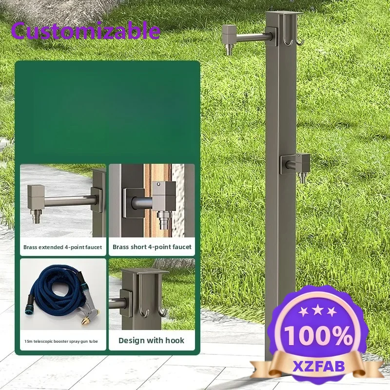 Factory Direct 2026 Gun gray outdoor faucet outdoor antifreeze column garden courtyard vertical water plug copper faucet 304 sta