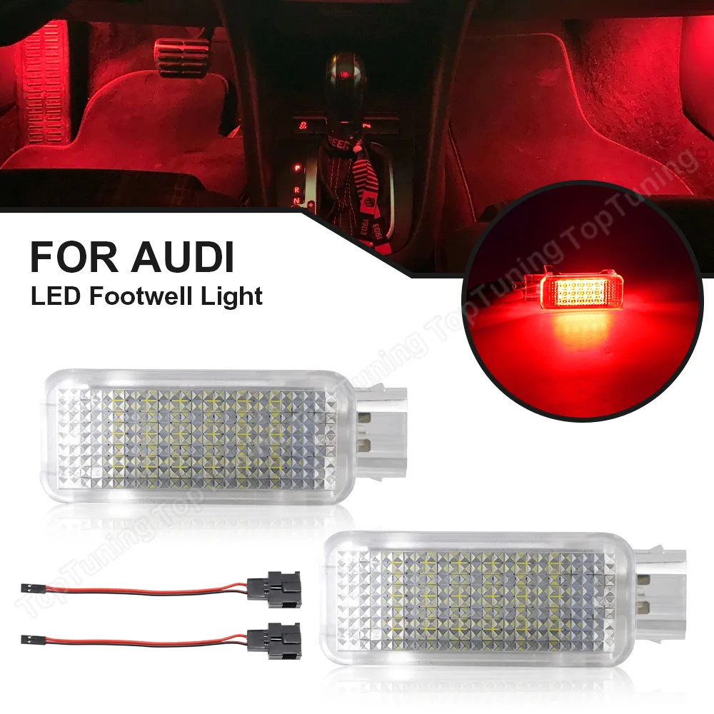 

2PCS Red LED Courtesy Door Trunk Footwell Golve Box Light Lamp For Audi A3 8P A4 B6 B7 B8 B9 A6 S6 C6 A7 S7 A8 S8/Q5 Q7 R8 A1