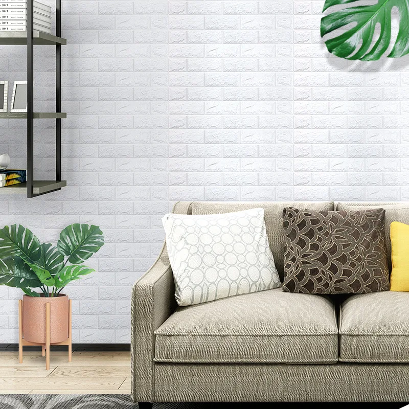 70cm*100cm 3D Wall Sticker Imitation Brick Bedroom Home Decor Waterproof Self-adhesive DIY Wallpaper for Living Room