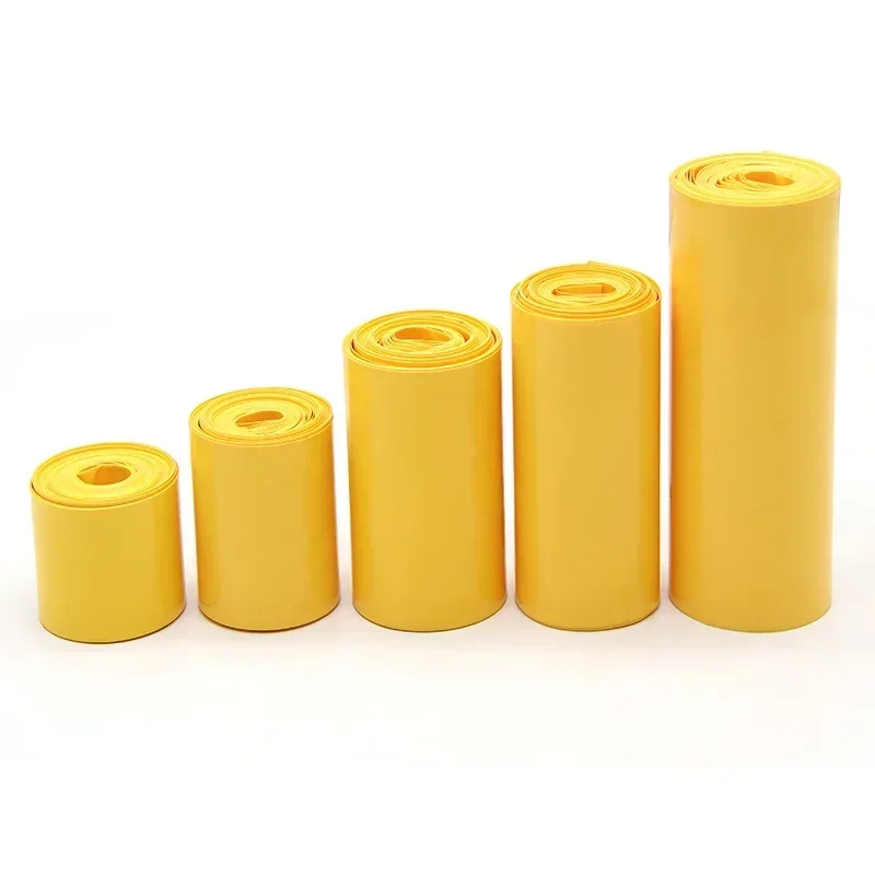 18650 PVC Heat Shrink Tube Battery Pack Yellow Width 29.5mm~200mm Insulated Protection Film Wrap lithium Case Cable Sleeve